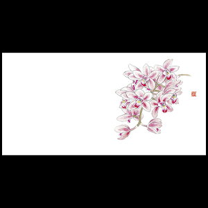 上質紙お手元マット 洋ラン(シンビジウム)201-30027(Z114-433)テーブルマット ランチョンマット 紙マット 紙製 ペーパー ペーパーマット 日本製 26.5×13cm 200枚入 使い捨て 使い捨てマット 和風