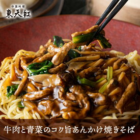 牛肉と青菜のコク旨あんかけ焼きそば（麺あん各1）｜コク旨 あんかけ焼きそば 焼きそば 高級中華 東天紅 簡単 調理 湯せん 湯煎 本格中華 豪華 贅沢 食卓 主食 ランチ 昼食 パーティー 老抽王 たまり醤油 冷凍 惣菜 オイスターソース 牛肉焼きそば ミールキット