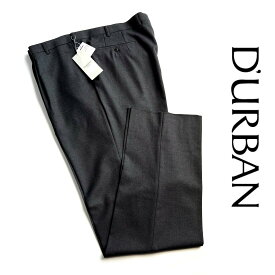 D'URBAN OPUS【ダーバン】ウールスラックスワンタック　ダークグレー大きいサイズ