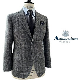 Aquascutum【アクアスキュータム】定価110,000円（税込）日本製（MADE IN JAPAN）リングヤーンミックスカラージャケットグレー系 MIXカラー 背抜き仕立てA4・AB4サイズ