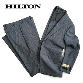 HILTON【ヒルトン】CARLO BARBERA【カルロ・バルベラ】イタリア製生地ウールスーツメンズ　グレー×ブルー系春夏　背抜き仕立て