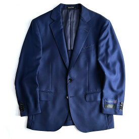 The SAVILE ROW【サビルロウ】Ermenegildo Zegnaエルメネジルド・ゼニアイタリア製生地シルク混ウールジャケット織柄　ブルーネイビー春夏　背抜き仕立て