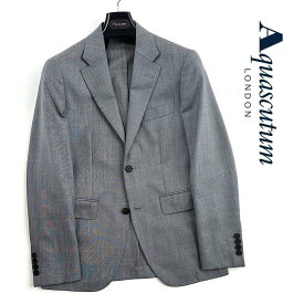 Aquascutum【アクアスキュータム】定価82,500円（税込）日本製シャークスキンジャケットグレー　背抜き仕立て（春夏モデル）A4・AB7・Y4サイズ