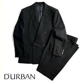 D'URBAN【ダーバン】定価100,100円（税込）日本製（MADE IN JAPAN）フォーマルスーツブラックスーツダブルブレスト　背抜き仕立て冠婚葬祭　黒無地