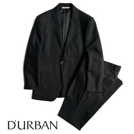 D'URBAN【ダーバン】定価77,000円（税込）日本製（MADE IN JAPAN）ストライプウールスーツ黒　ブラック　春夏　背抜き仕立てY4サイズ
