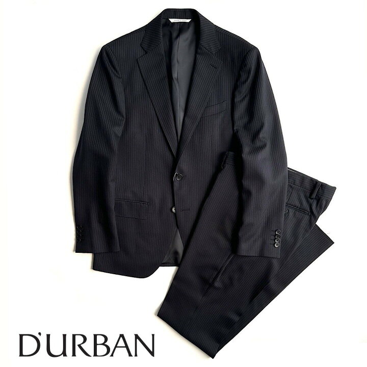 696 新品 少訳◇DURBAN ダーバン 無地 ビジネススーツ AB5 日本製 