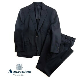 Aquascutum【アクアスキュータム】定価143,000円（税込）日本製ピンヘッドウールスーツネイビー　紺　春夏　背抜き仕立てBB4サイズ