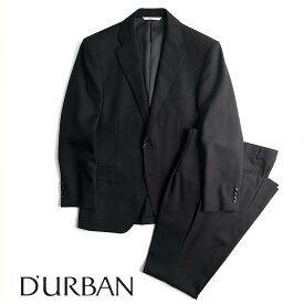 D'URBAN【ダーバン】定価85,800円（税込）日本製（MADE IN JAPAN）織柄ウールスーツ黒　ブラック　チェック春夏　背抜き仕立て　A4サイズ
