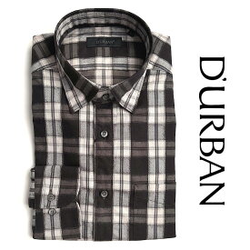 D'URBAN【ダーバン】定価23,100円（税込）長袖シャツ　チェックシャツブラウン　茶M・Lサイズ