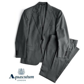 Aquascutum【アクアスキュータム】定価209,000円（税込）日本製 撥水加工ウールスーツ春夏 背抜き仕立て グレーAB4サイズ