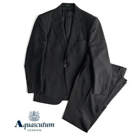 Aquascutum【アクアスキュータム】定価176,000円（税込）日本製 モヘヤ混ウールスーツ春夏 背抜き仕立て ダークグレーA4サイズ