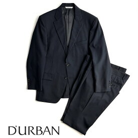 D'URBAN【ダーバン】定価86,900円（税込）日本製 シャドーストライプウールスーツ2パンツ 紺 ネイビー春夏 背抜き仕立て AB4サイズ