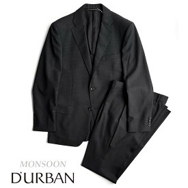 D'URBAN【ダーバン】定価97,900円（税込）日本製 ウールスーツMONSOON 清涼仕様 盛夏対応背抜き仕立て ダークグレー A7サイズ