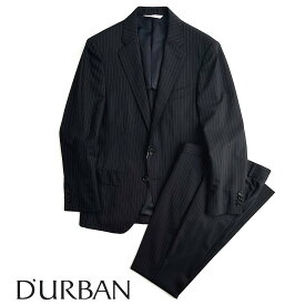 D'URBAN【ダーバン】定価96,800円（税込）日本製ストライプウールスーツ春夏 背抜き仕立て濃紺 ネイビー A4サイズ