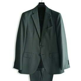D'URBAN【ダーバン】定価154,000円（税込）日本製（イタリア製生地使用） CANONICO カノニコ モヘヤ混ウールスーツ シャンブレーメンズ スーツ 高級 ブランドPRVNELLE グリーン 春夏A4・A5・A6・A7AB5・AB6・AB7BB5・BB6・BB7サイズ