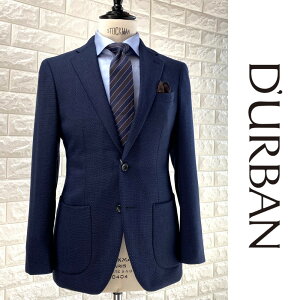 D'URBAN【ダーバン】J∞QUALITY〜日本の技術と美意識の証〜日本製織柄ウールジャケットMIXカラー 紺 ネイビー総裏仕立て
