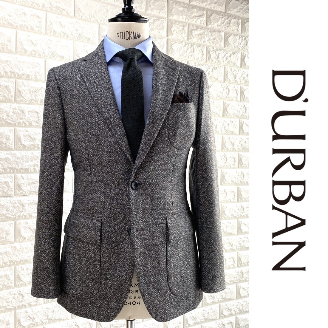 楽天市場】D'URBAN【ダーバン】日本製ウールジャケットブラウン×グレー