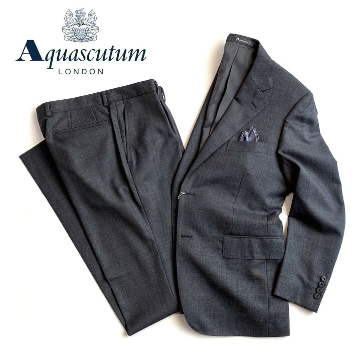 楽天市場】Aquascutum【アクアスキュータム】日本製ウールスーツグレー  