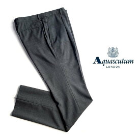 Aquascutum【アクアスキュータム】定価44,000円（税込）日本製 シルク混ウールスラックスドレスパンツ Wight素材 グレーウエスト76cm・91cm