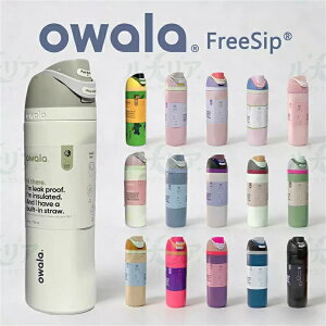 Owala FreeSip �X�e�����X���� 24 ���ԕۗ�ۉ� 304 �X�e�����X ������ & �X�g���[ 2WAY �����^�b�` �R��h�~ �^��f�M 710ml/945ml �A�E�g�h�A �ʋ� �W�� �L�����v BPA �t���[ ���J���[�W�J ��l�p�^���u