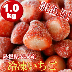 【送料無料】【日付指定可能】島根県　安来市産　訳あり　冷凍　いちご　1kg　お買い得 【イチゴ】 【苺】