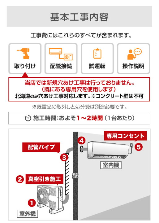 楽天市場】エアコン 工事費込み 8畳 【楽天リフォーム認定商品】【工事 
