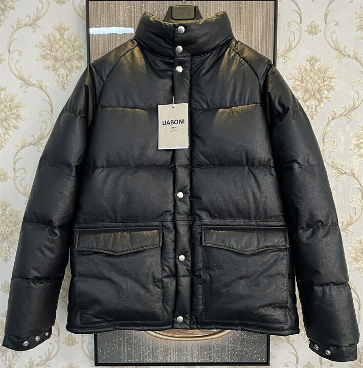楽天市場】レザー ダウンジャケット EU製 Uaboni Paris ユアボニ パリ 