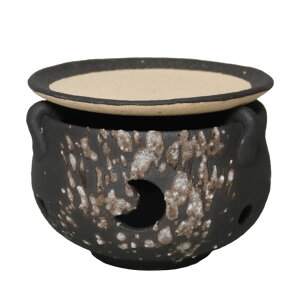 信楽焼 茶香炉 インテリア おしゃれ 陶器 香炉 ほうじ茶 アロマキャンドル 直火 国産 選べる2カラー 黒砂流し/火色茶香炉 ty-0011