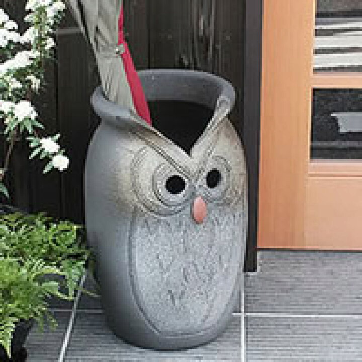 楽天市場】【15%OFFクーポン配布中】信楽焼茶ふくろう彫壷型傘立て 