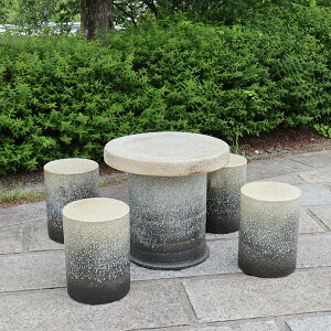 【11月1日限定11%OFFクーポン】送料無料 20号信楽焼ガーデンテーブル 陶器テーブル 焼き物 お庭、ベランダ用庭園セット ガーデンテーブルセット 陶器 イス 信楽焼テーブル ガーデンセット 屋