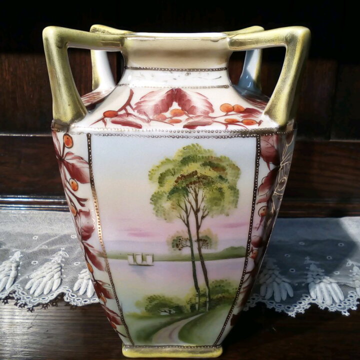 楽天市場 アンティーク雑貨 インテリア オールドノリタケ 花瓶 バース Nipponマーク 1800年代末 英国輸出用 全てハンドペイント 手描き 英国雑貨 トゥーシェ 楽天市場 アンティーク雑貨 インテリア オールドノリタケ 花瓶 バース Nipponマーク 1800年代末 英国輸出用 全てハンドペイント 手描き 英国雑貨 トゥーシェ