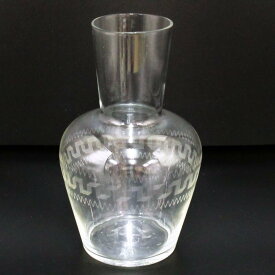 アンティーク雑貨・インテリア 花瓶・バース ガラス製 グラヴィール エッチング
