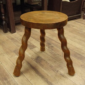 アンティーク 家具 木製 パイン 円形 スツール 英国直輸入 ヴィンテージ 中古 インテリア 雑貨 椅子 チェア