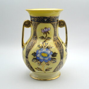 アンティーク 花瓶 Noritake オールドノリタケ ハンドペイント 金盛り マルキ印 英国輸出用 1906-1925年頃 ヴィンテージ インテリア 欧州雑貨 花器 フラワーベース 陶磁器 おしゃれ