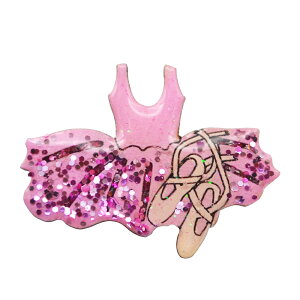 ハンドメイド ピンバッジ 木製 バレエ チュチュ&トゥシューズ 英国製 ベクベクメイクス ピンブローチ ピンズ 欧州雑貨 手作り おしゃれ かわいい 軽い Bekbek Makes メール便OK