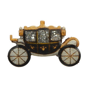 ハンドメイド ピンバッジ 木製 ロイヤルコーチ 英国製 ベクベクメイクス ピンブローチ ピンズ 欧州雑貨 手作り おしゃれ かわいい 軽い Bekbek Makes イギリス 王室 馬車 メール便OK