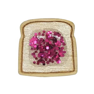 ハンドメイド ピンバッジ 木製 ジャム トースト 英国製 ベクベクメイクス ピンブローチ ピンズ 欧州雑貨 手作り おしゃれ かわいい 軽い Bekbek Makes 食パン メール便OK 在庫限り