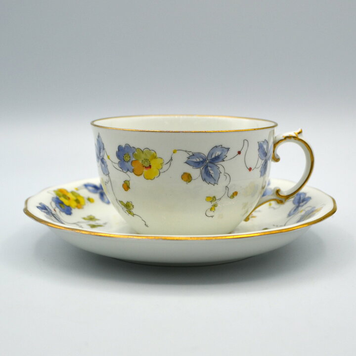 アンティーク ティーカップ ソーサー Royal Crown Derby ロイヤルクラウンダービー 1914年頃 ヴィンテージ 食器 陶磁器 キッチン雑貨 テーブルウェア ティーセット 茶器 英国雑貨 トゥーシェ