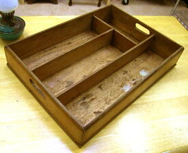 アンティーク 雑貨 木製 ツールボックス 英国直輸入 ヴィンテージ 中古 インテリア 収納 仕切りのある箱