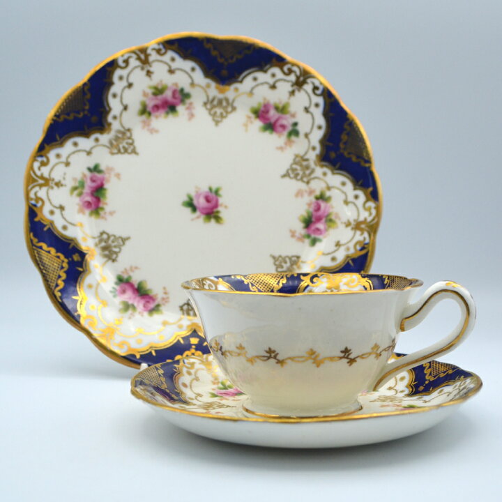 楽天市場】アンティーク トリオ カップ&ソーサー Grosvenor China 