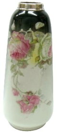 アンティーク 花瓶 薔薇柄 Compton Ware コンプトンウェア 1915年 イギリス ヴィンテージ インテリア雑貨 フラワーバース 陶磁器 銀