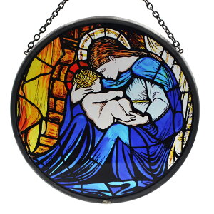 英国製 ステンドグラス ウィンチェスター大聖堂 Nativity キリスト降誕 聖母マリア&イエス ウィリアム・モリス エドワード・バーン=ジョーンズ Winged Heart ウィングドハート インテリア 欧州