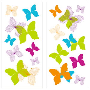 ウィンドウステッカー バタフライ 2枚入り イタリア製 Crearreda インテリア シール 窓 ガラス デコレーション カスタマイズ リフォーム リメイクシート 目隠し DIY 蝶々