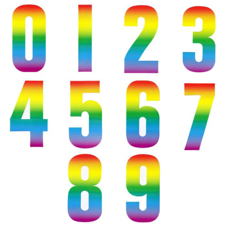 楽天市場 数字シール レインボー 0 9 セット 1枚入り 英国 Rowan Sticker社 カッティングシート ナンバー ステッカー おしゃれ インテリア 虹 メール便ok 英国雑貨 トゥーシェ