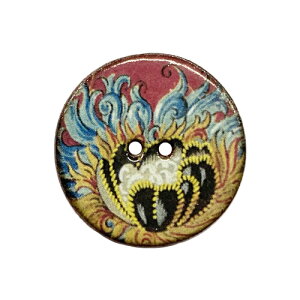 英国製 陶器ボタン 花柄 円形 22mm 二つ穴 ストックウェルセラミックス BW42 手作り ハンドメイド かわいい メール便OK