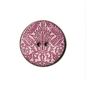 英国製 陶器ボタン ウィリアムモリス 花柄 円形 22mm 二つ穴 ストックウェルセラミックス BH4 手作り ハンドメイド かわいい William Morris メール便OK