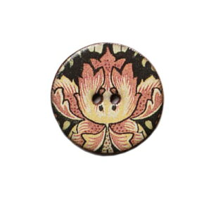 英国製 陶器ボタン ウィリアムモリス 花柄 円形 22mm 二つ穴 ストックウェルセラミックス BH89 手作り ハンドメイド かわいい William Morris メール便OK