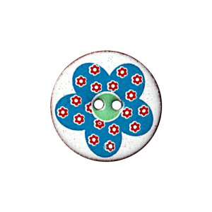英国製 陶器ボタン 花柄 円形 22mm 二つ穴 ストックウェルセラミックス BI54 手作り ハンドメイド かわいい レトロ メール便OK