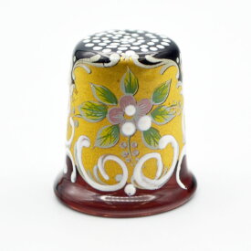 イタリア製 ガラス シンブル ベネチアングラス ボルドー Truchi ソーイング 裁縫 インテリア 雑貨 かわいい 指貫 シンブル 花柄