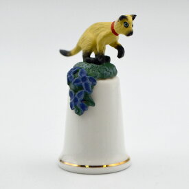 英国製 シンブル シャム猫 Sterling & Classic スターリング・クラシック ソーイング 裁縫道具 指貫 インテリア 雑貨 コレクション かわいい 動物